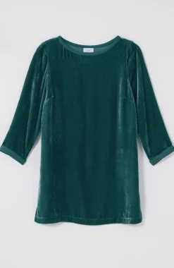 Rayon Silk Velvet Boat-Neck Tunic