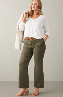 Relaxed Chino Wide-Leg Pants