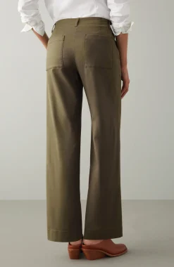 Relaxed Chino Wide-Leg Pants