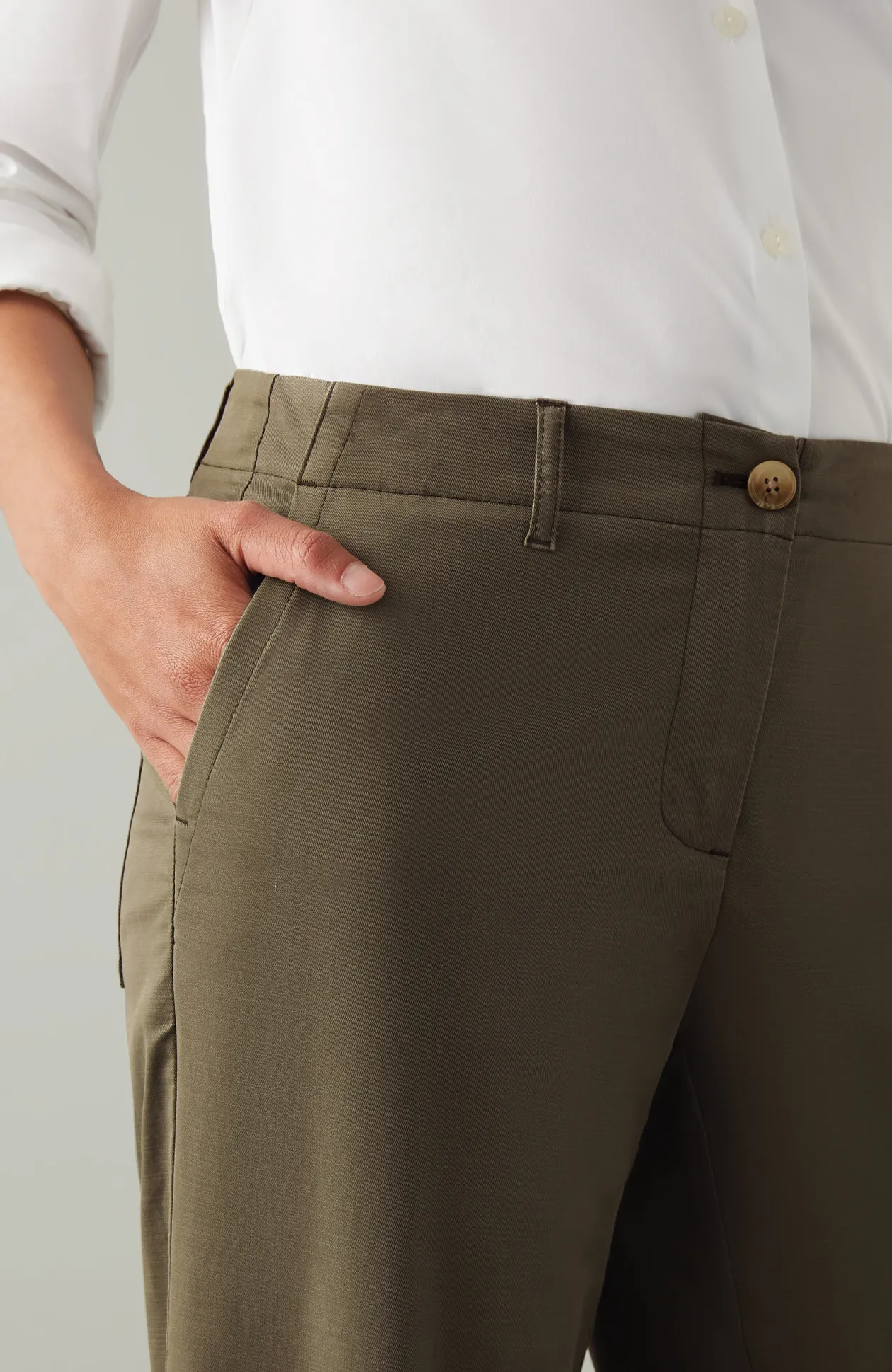 Relaxed Chino Wide-Leg Pants