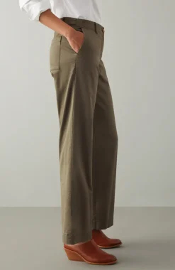 Relaxed Chino Wide-Leg Pants