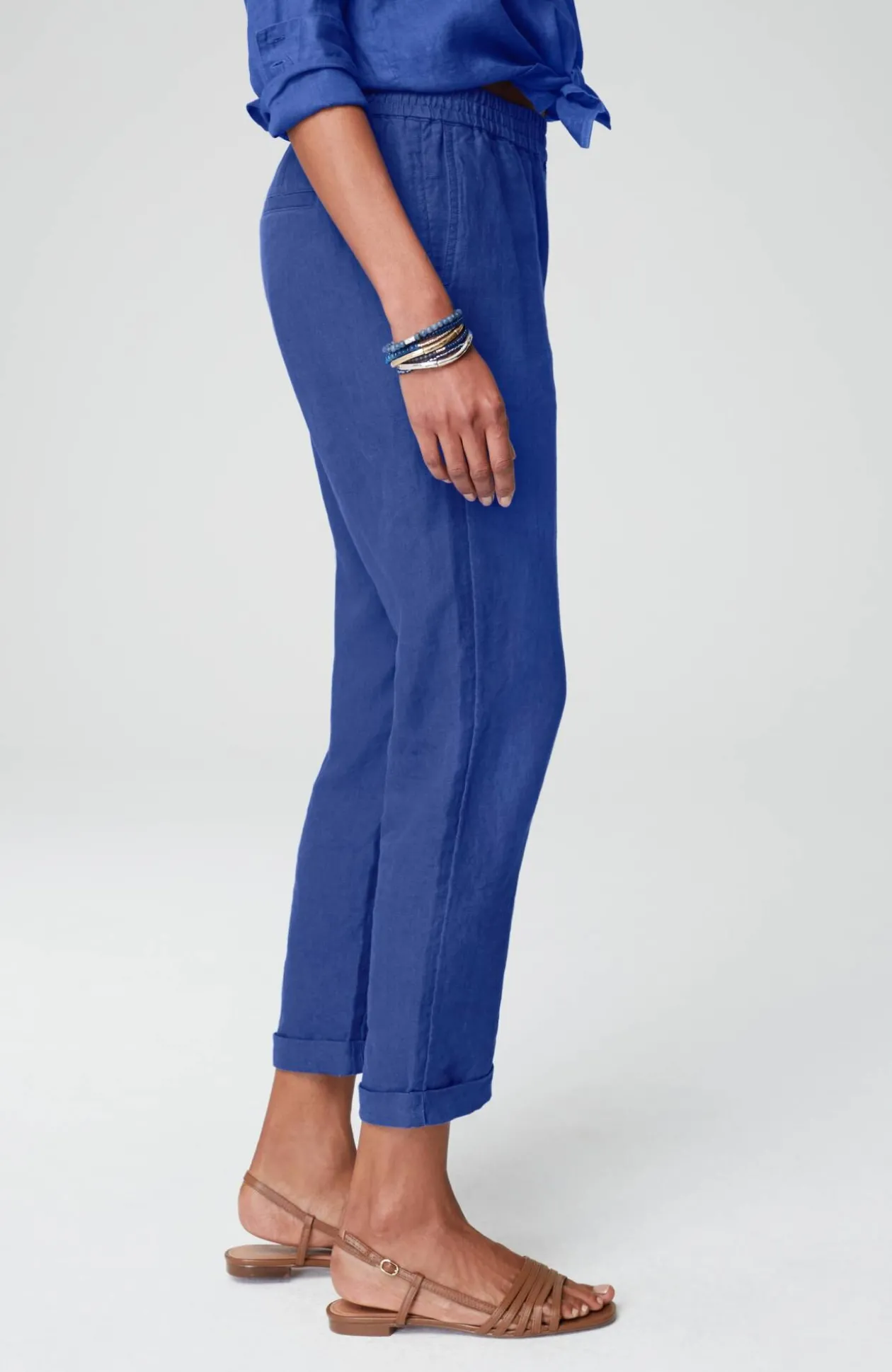 Relaxed Linen Straight-Leg Pants