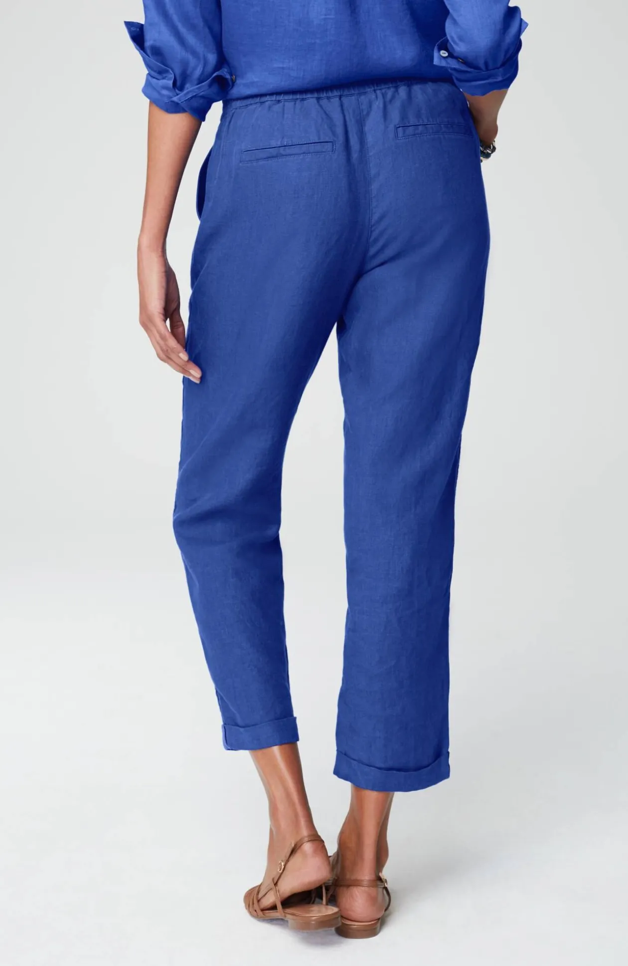 Relaxed Linen Straight-Leg Pants