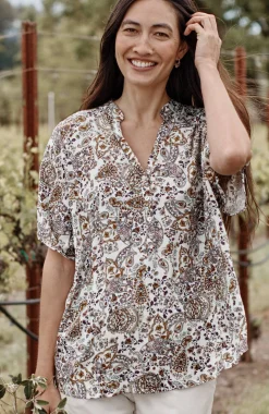 Relaxed Printed Satin Top