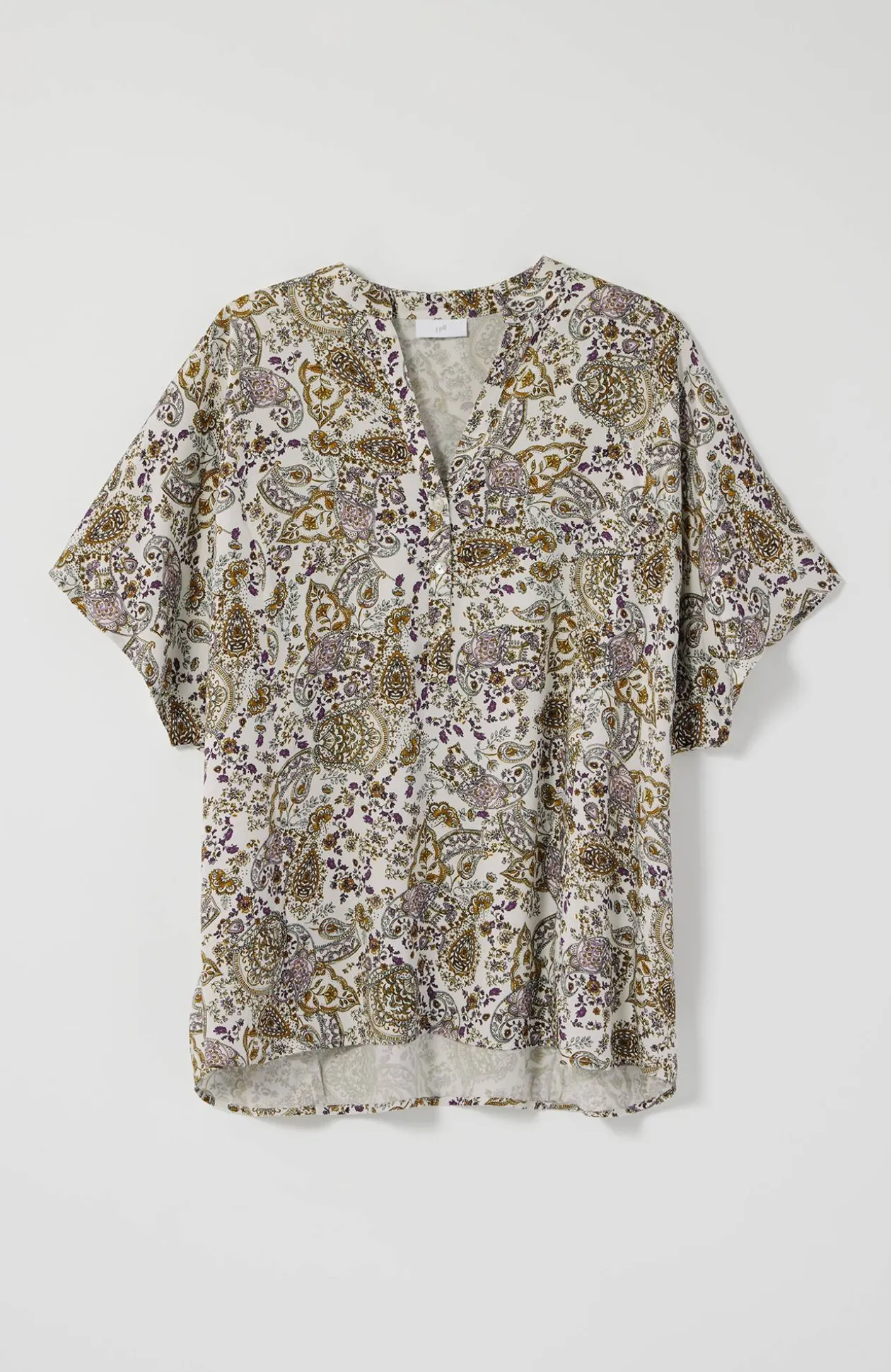 Relaxed Printed Satin Top