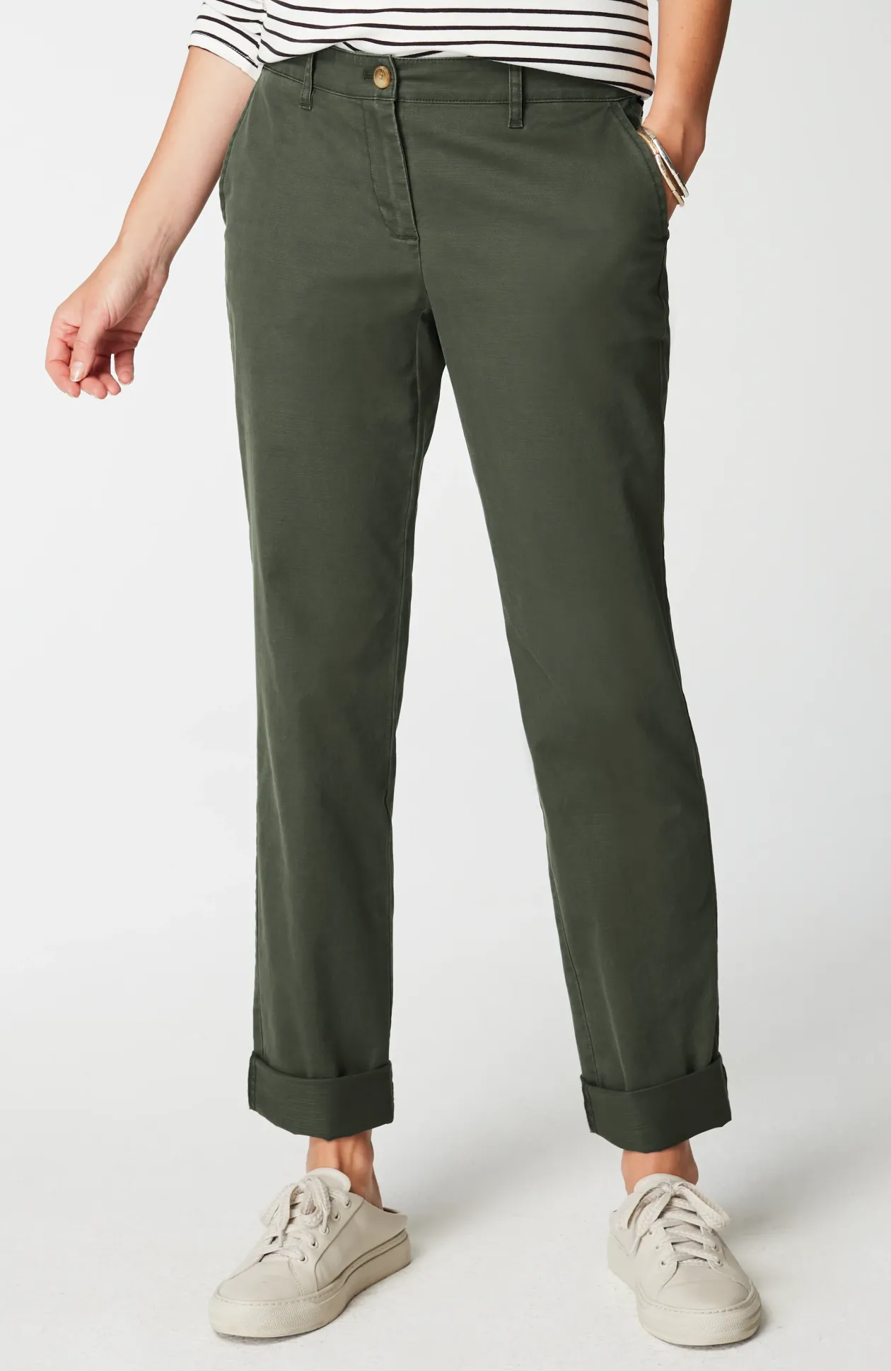 Relaxed Straight-Leg Chino Pants