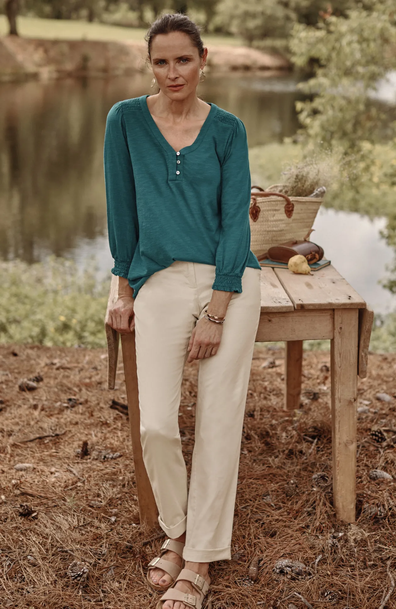 Relaxed Straight-Leg Chino Pants