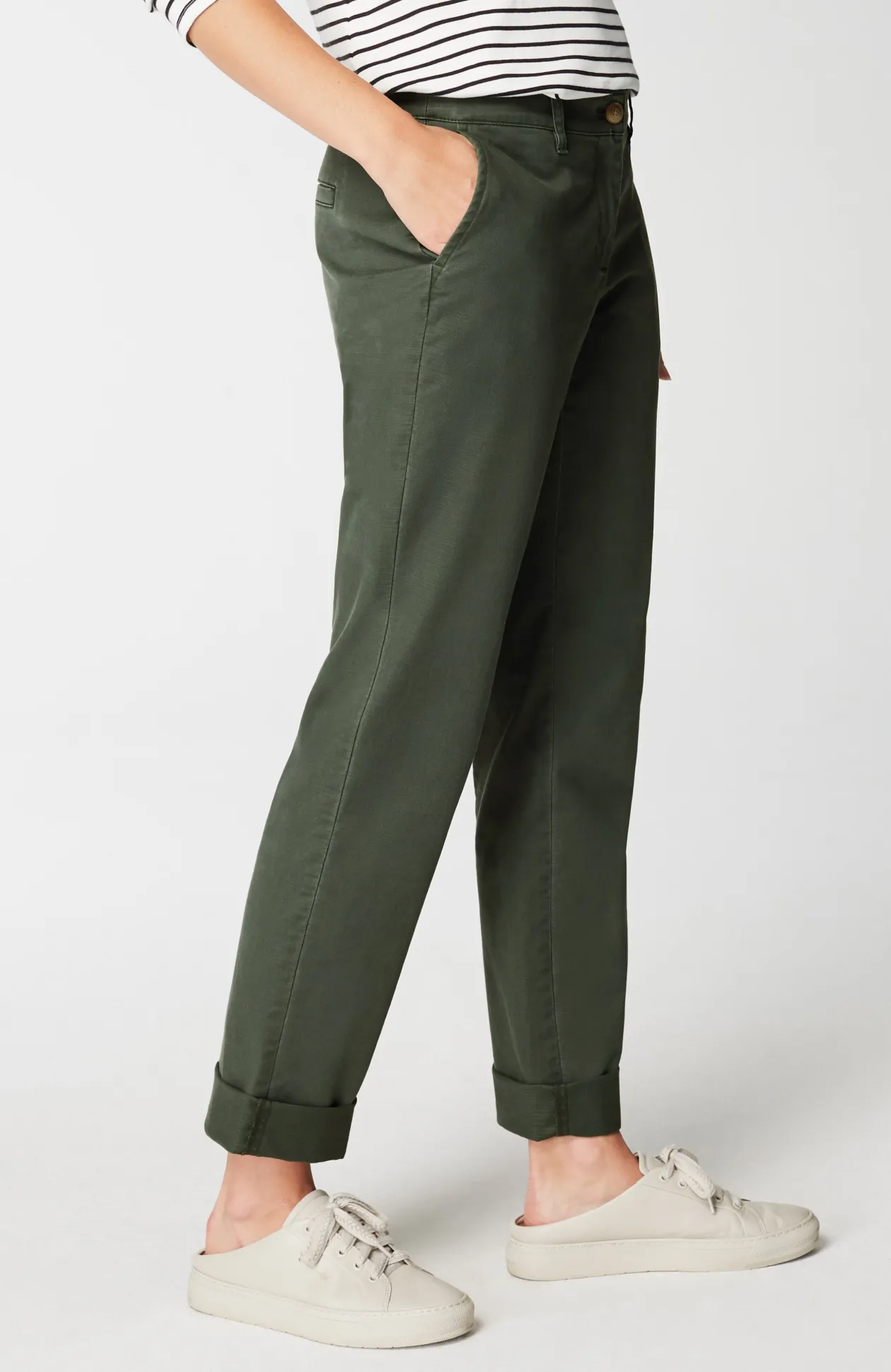 Relaxed Straight-Leg Chino Pants