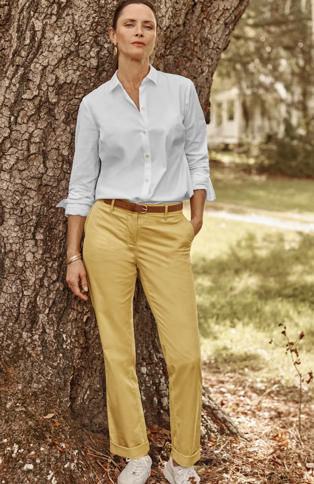 Relaxed Straight-Leg Chino Pants