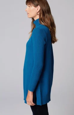 Ribbed-Sleeves Turtleneck Sweater
