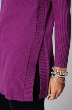 Ribbed-Sleeves Turtleneck Sweater