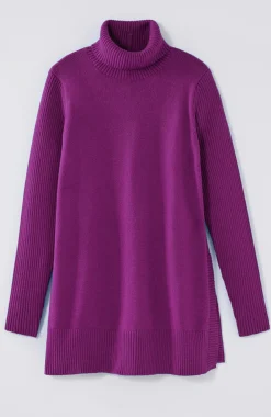 Ribbed-Sleeves Turtleneck Sweater