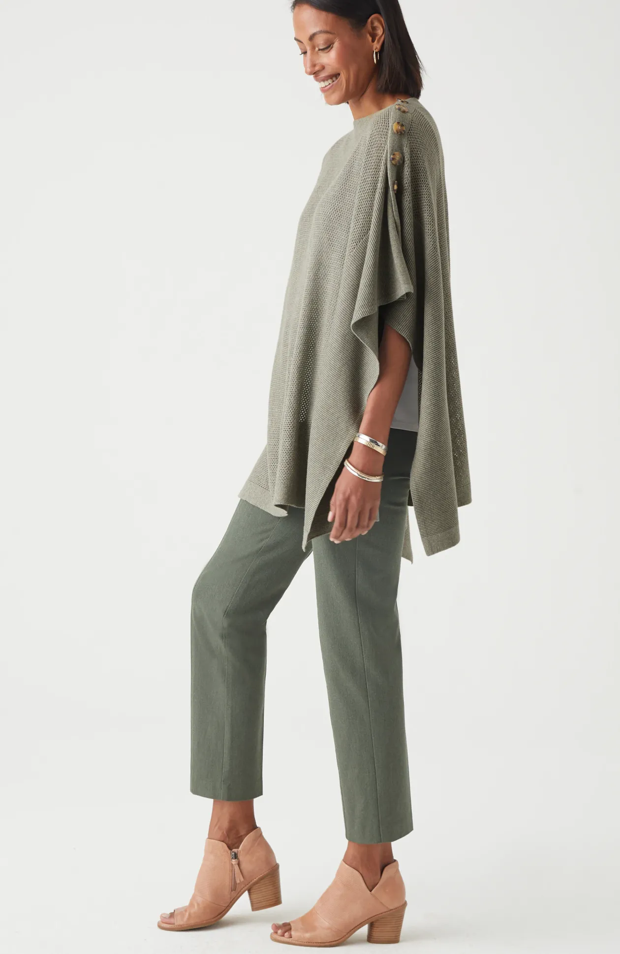 Rib-Knit Two-Way Poncho