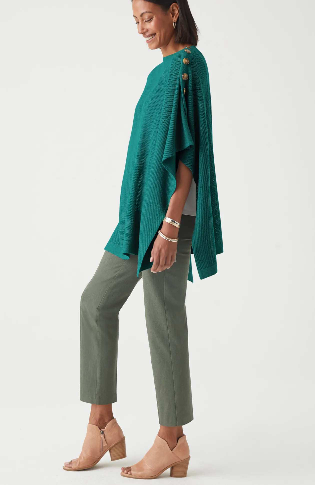 Rib-Knit Two-Way Poncho
