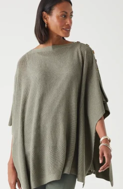 Rib-Knit Two-Way Poncho