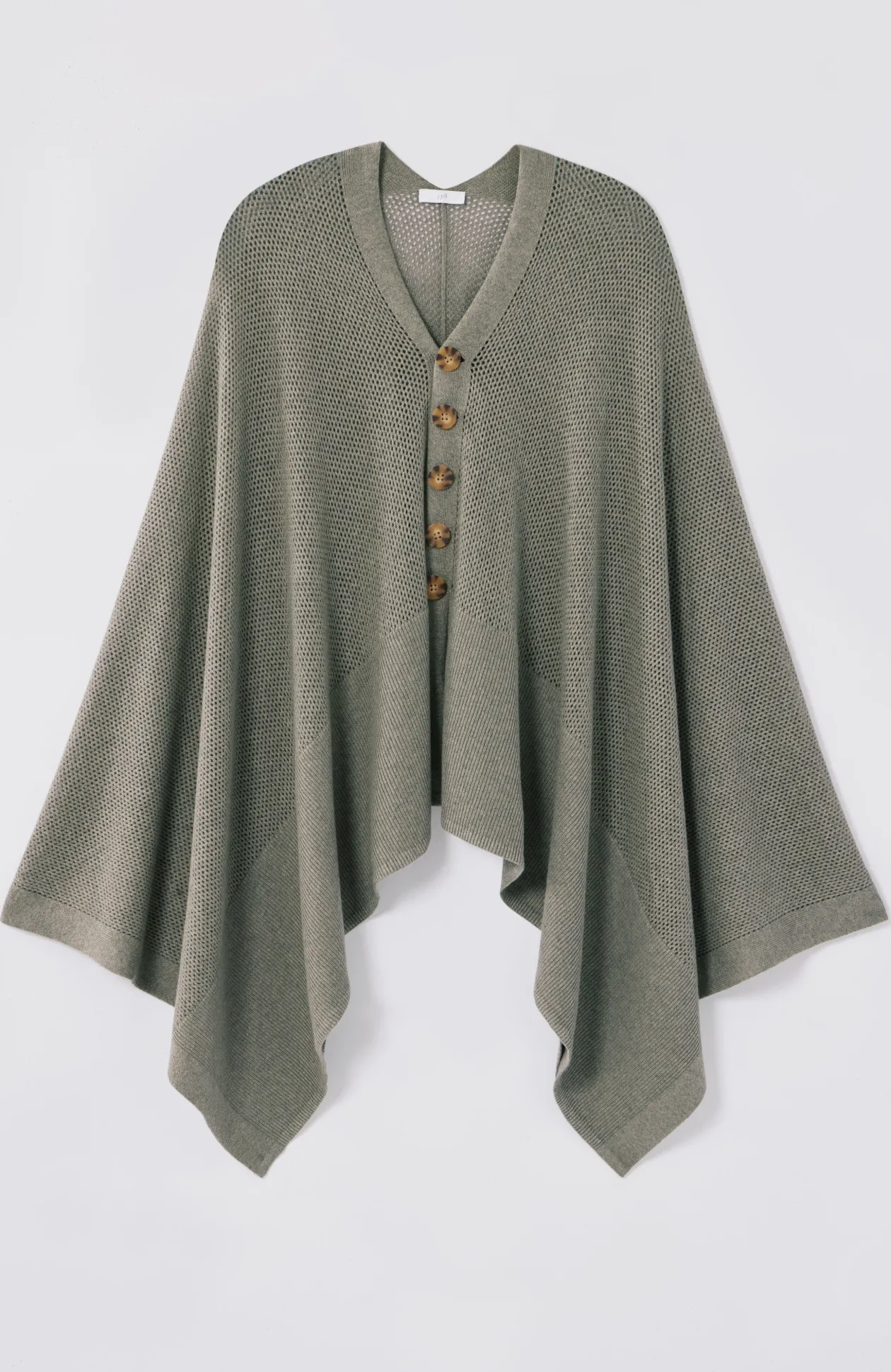 Rib-Knit Two-Way Poncho