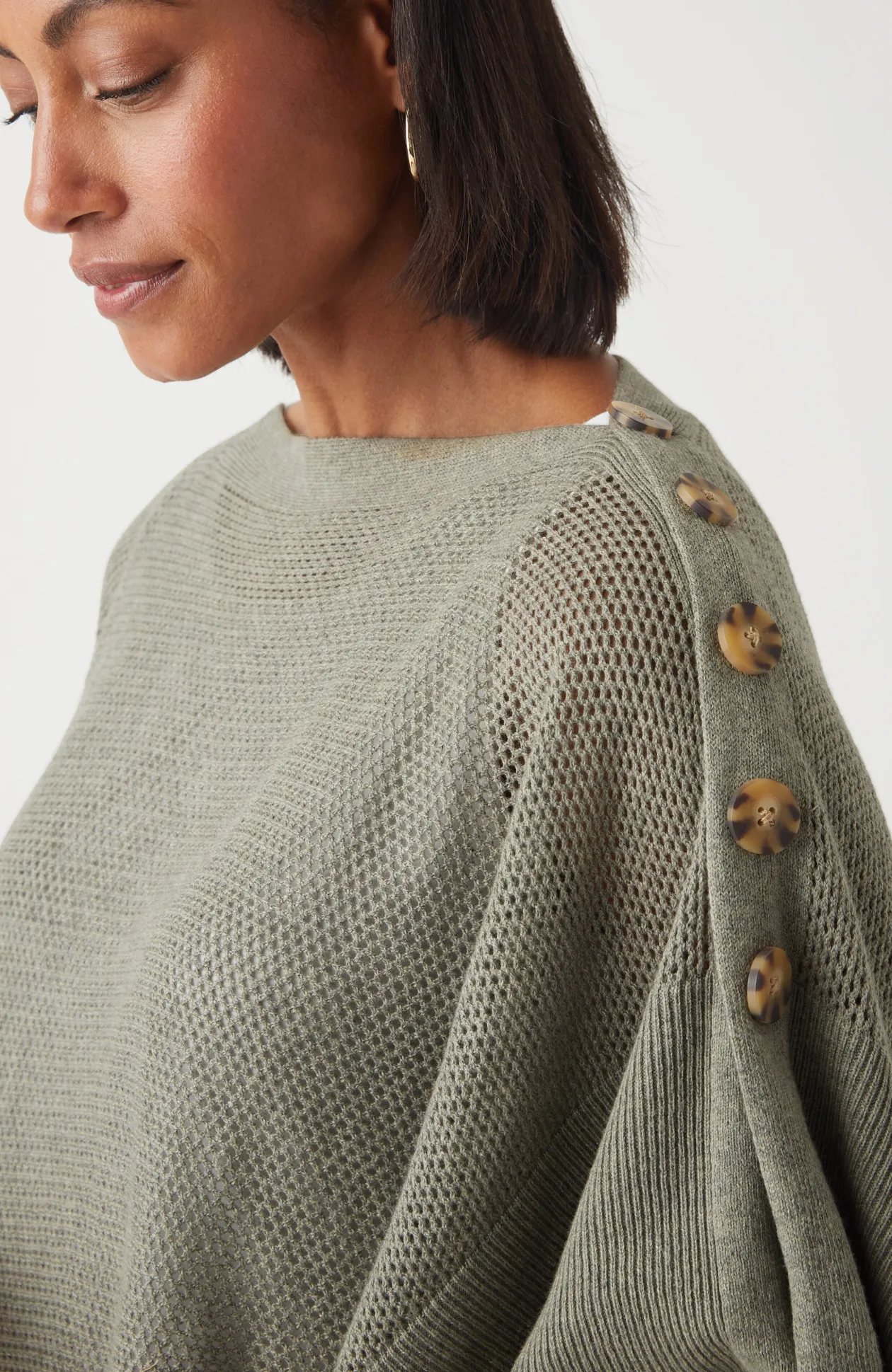 Rib-Knit Two-Way Poncho