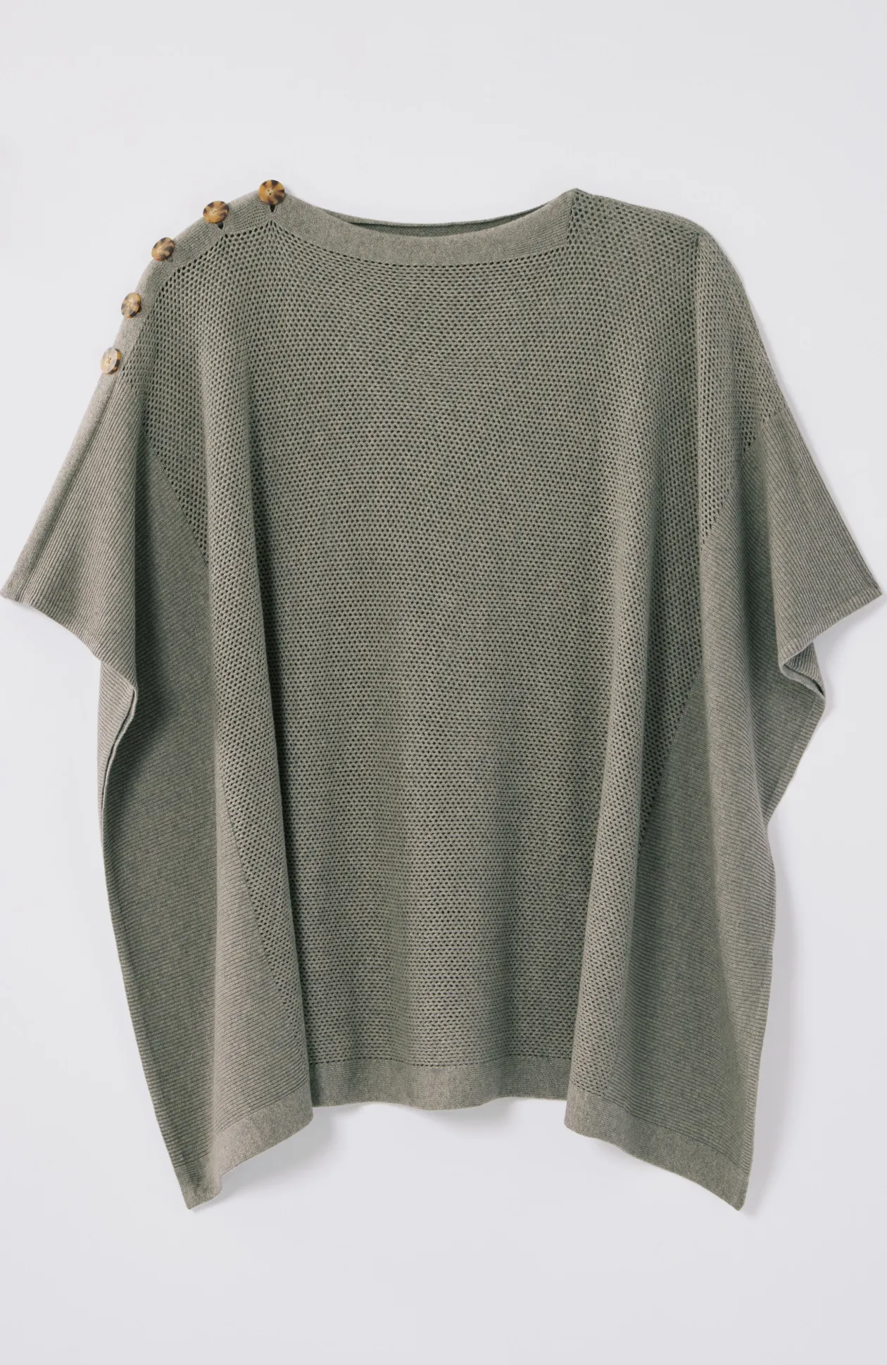 Rib-Knit Two-Way Poncho