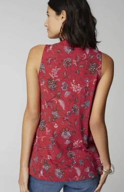 Rib-Trim Henley Tank
