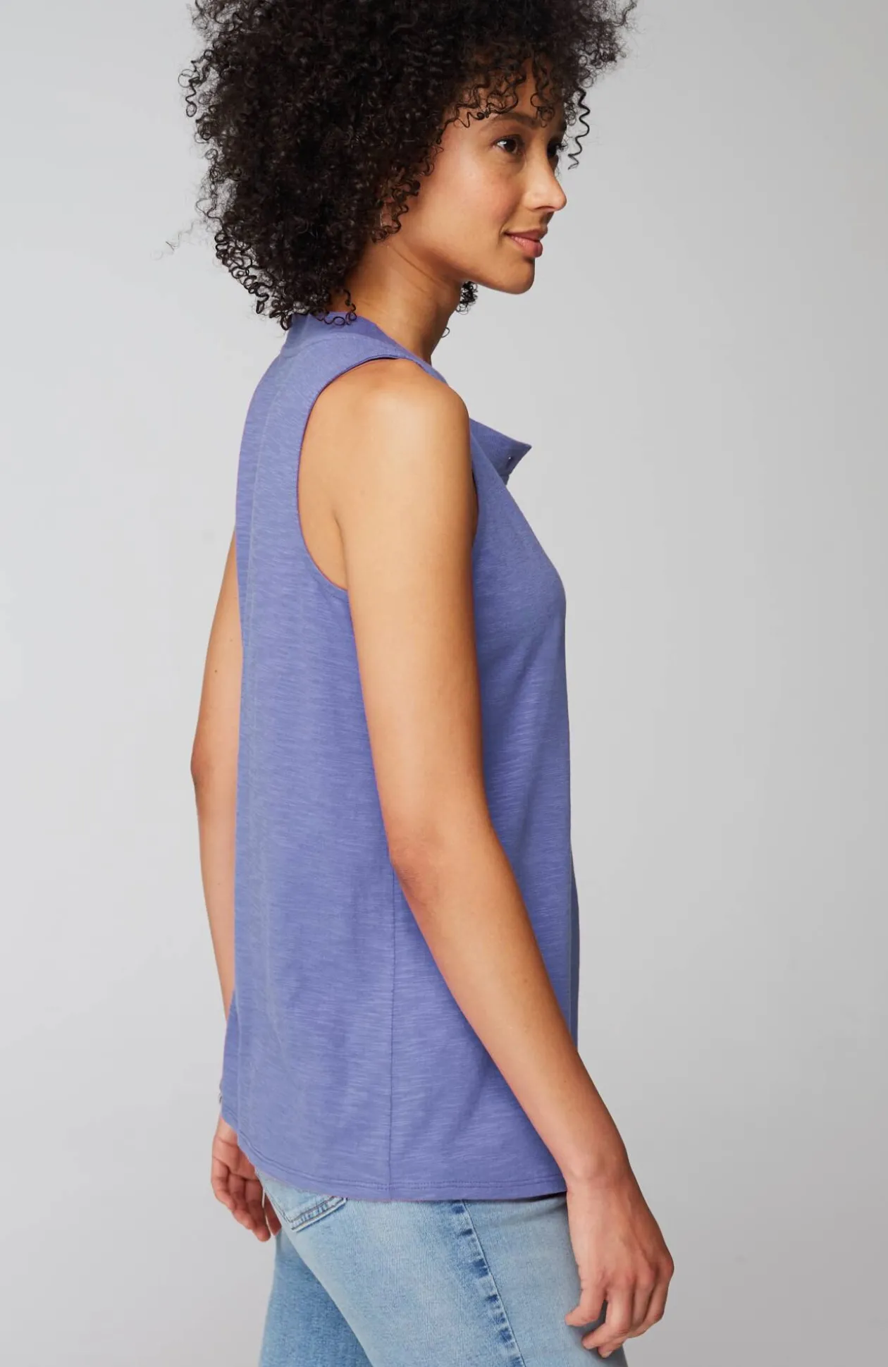 Rib-Trim Henley Tank