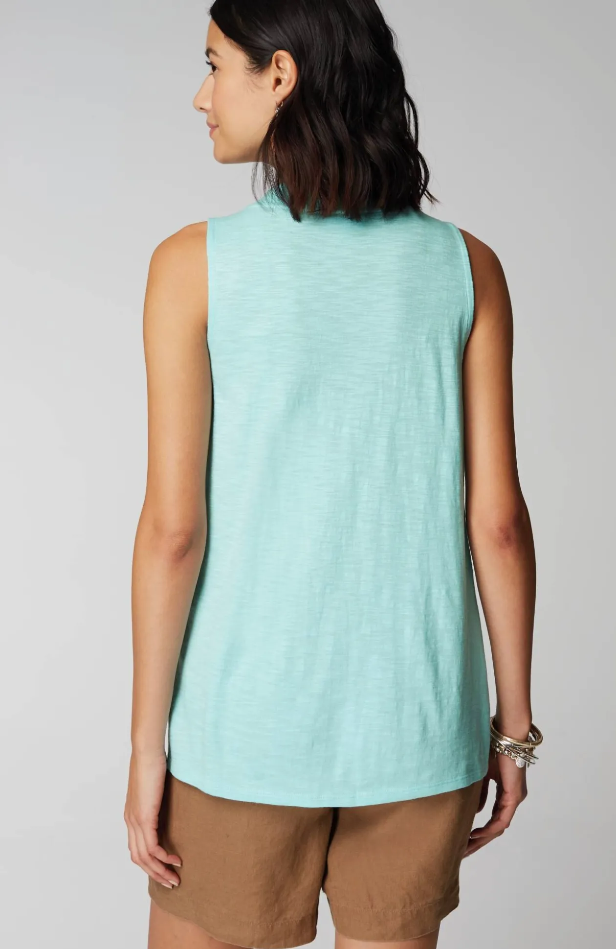 Rib-Trim Henley Tank