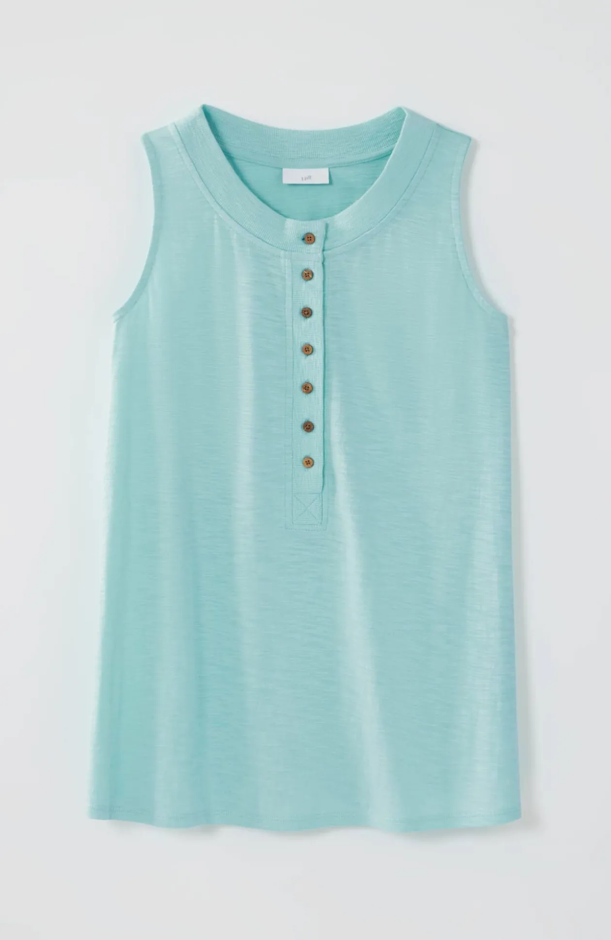 Rib-Trim Henley Tank