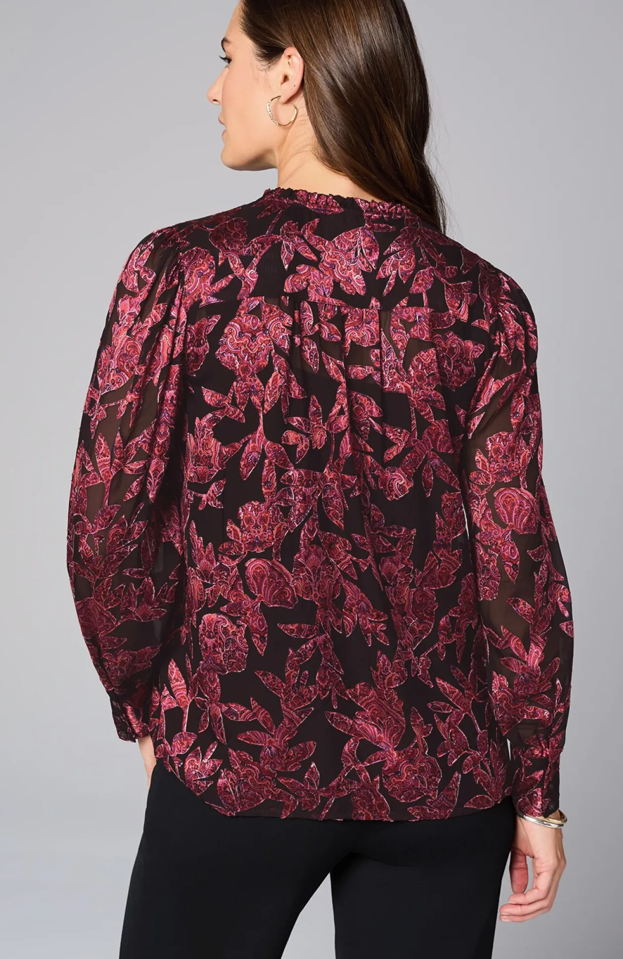 Ruffled Burnout Top