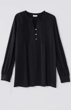 Ruffle-Trim Pintucked Tunic
