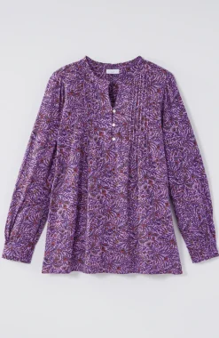 Ruffle-Trim Pintucked Tunic