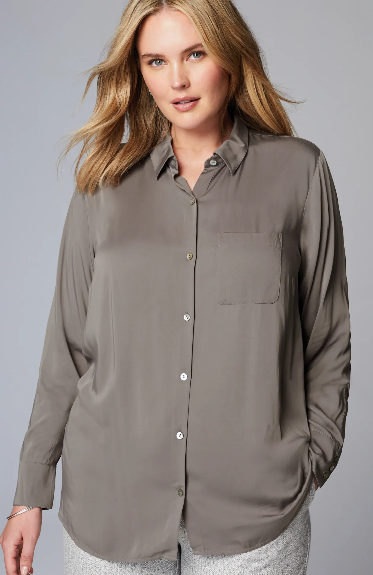 Satin A-Line Shirt