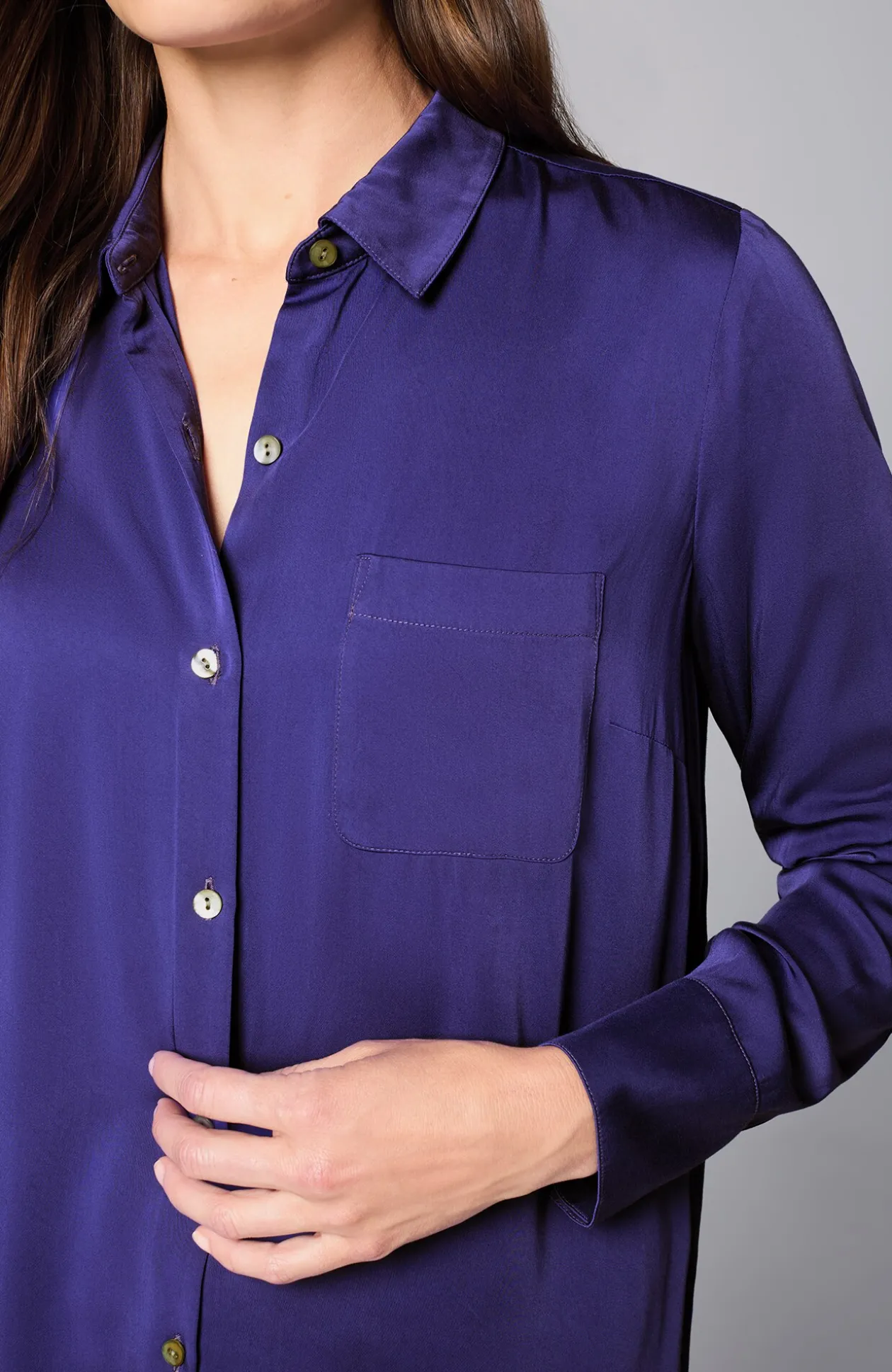 Satin A-Line Shirt