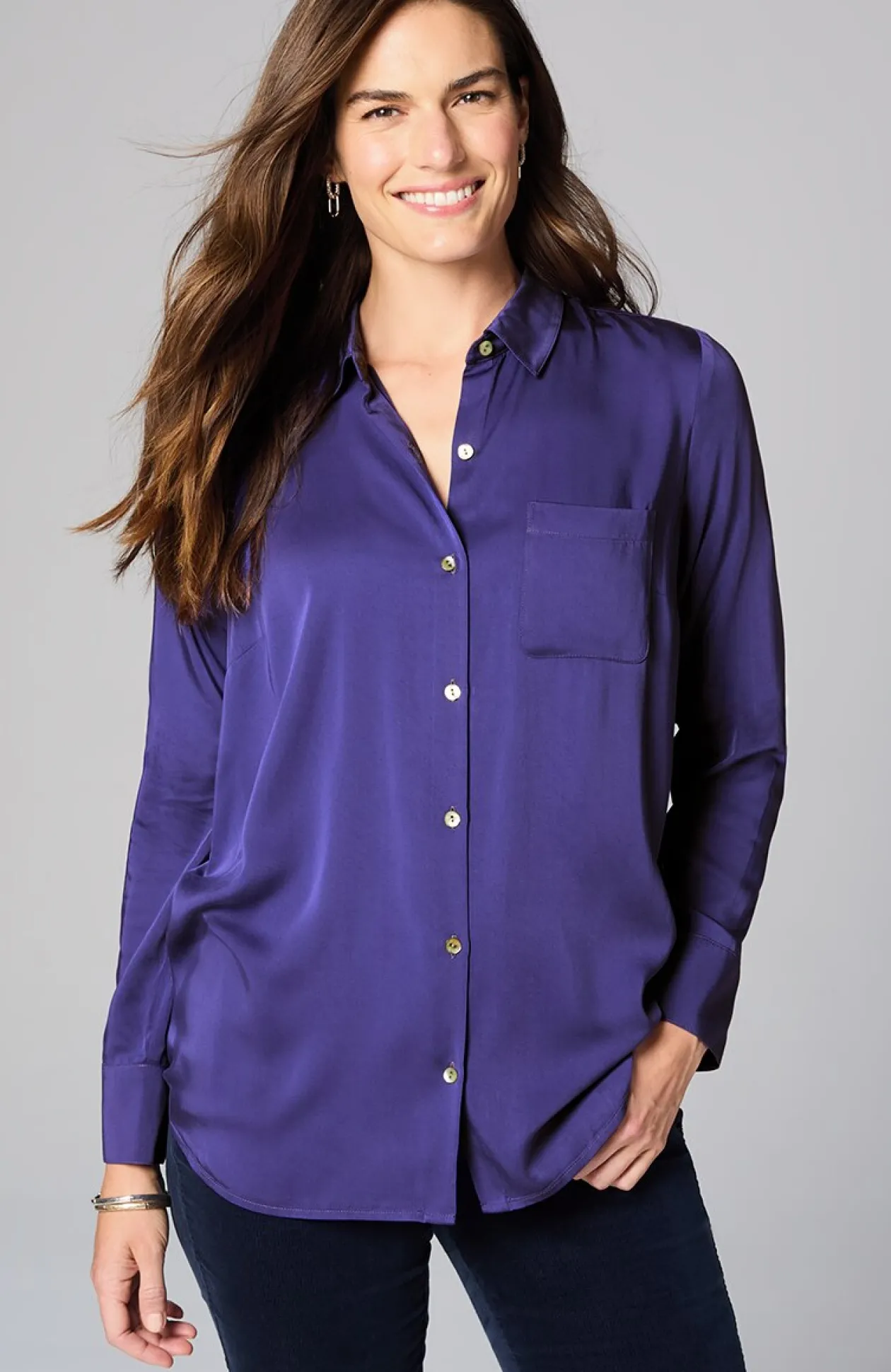 Satin A-Line Shirt