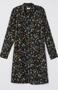Satin A-Line Shirtdress