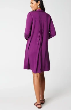 Satin A-Line Shirtdress