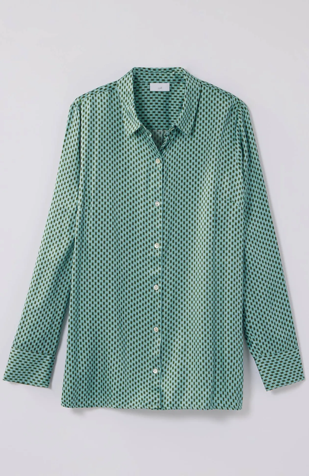 Satin Button-Front Shirt