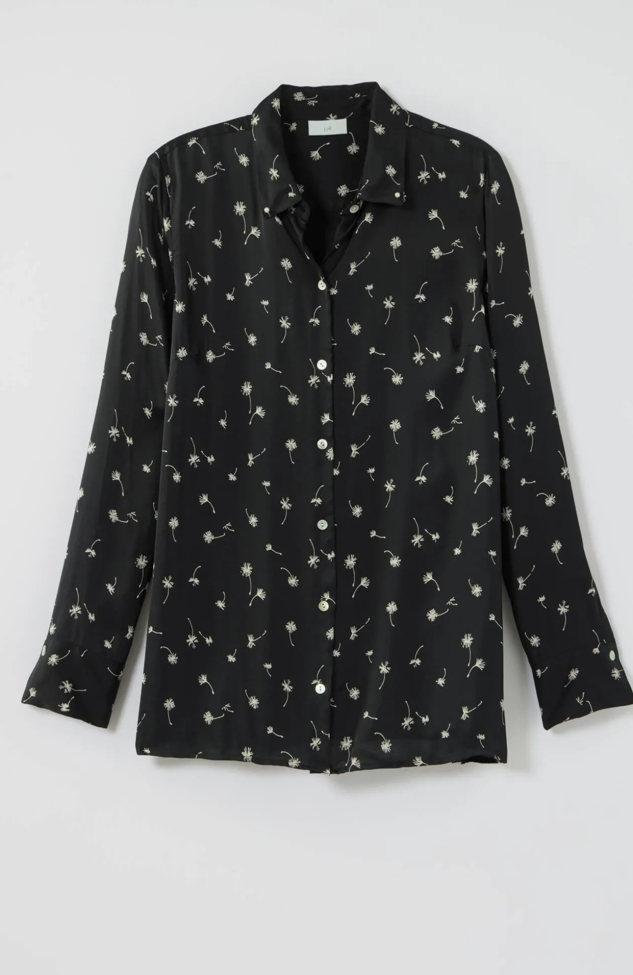 Satin Button-Front Shirt