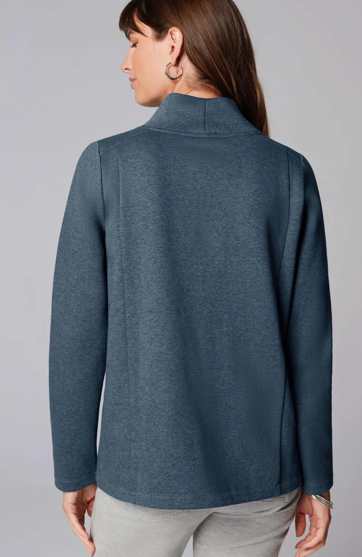 Seamed Mock-Neck Top