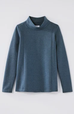 Seamed Mock-Neck Top