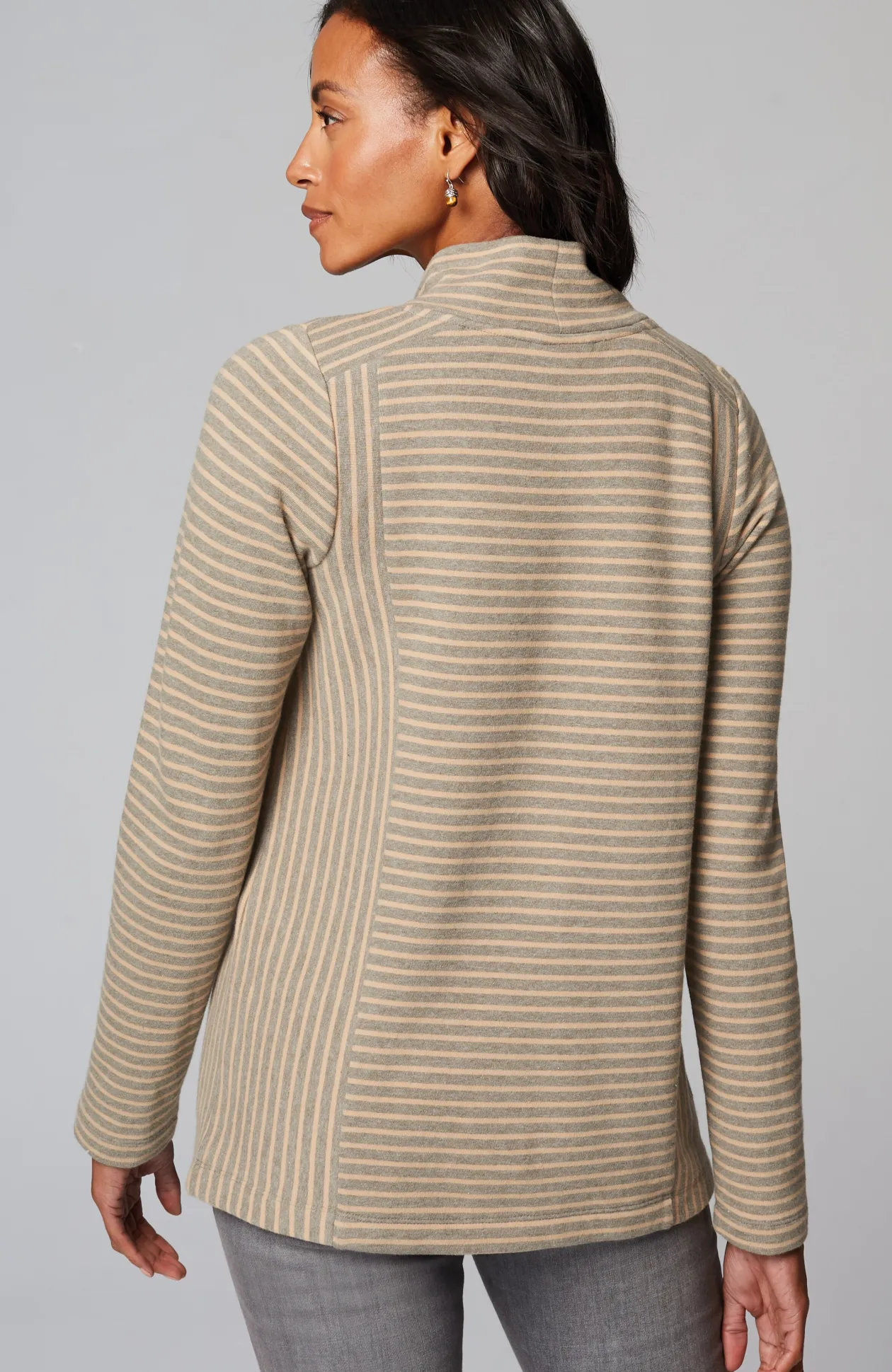 Seamed Mock-Neck Top