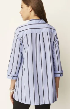 Side-Button Stepped-Hem Tunic