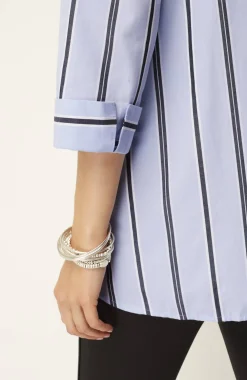 Side-Button Stepped-Hem Tunic