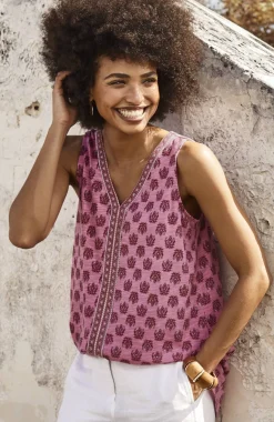 Sleeveless Border-Printed Tunic