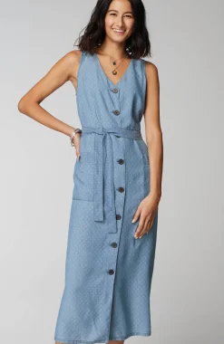 Sleeveless Button-Front Dress