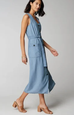 Sleeveless Button-Front Dress
