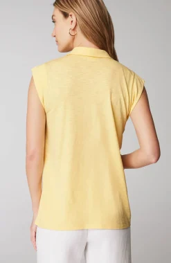 Sleeveless Button-Front Top