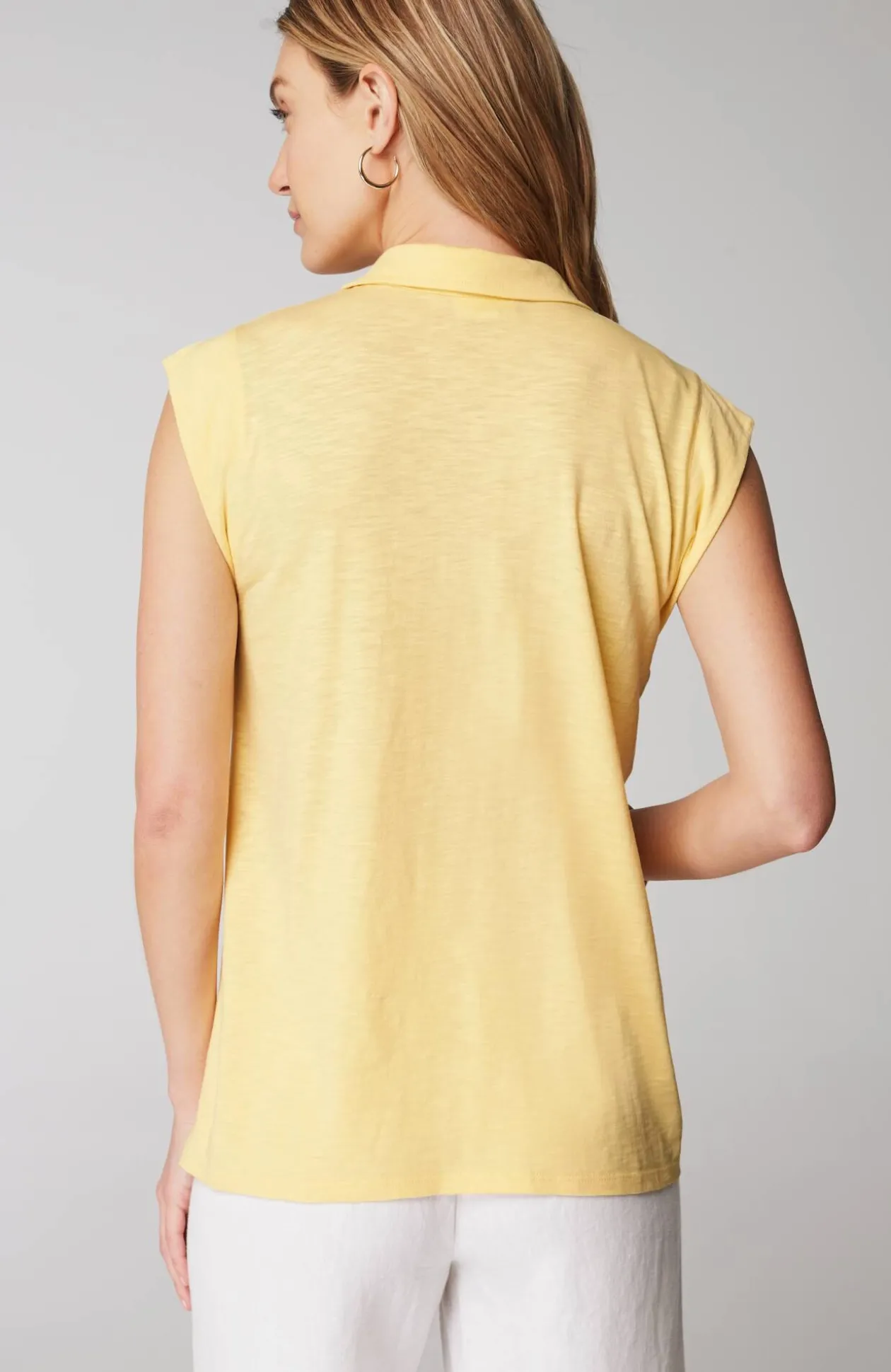 Sleeveless Button-Front Top