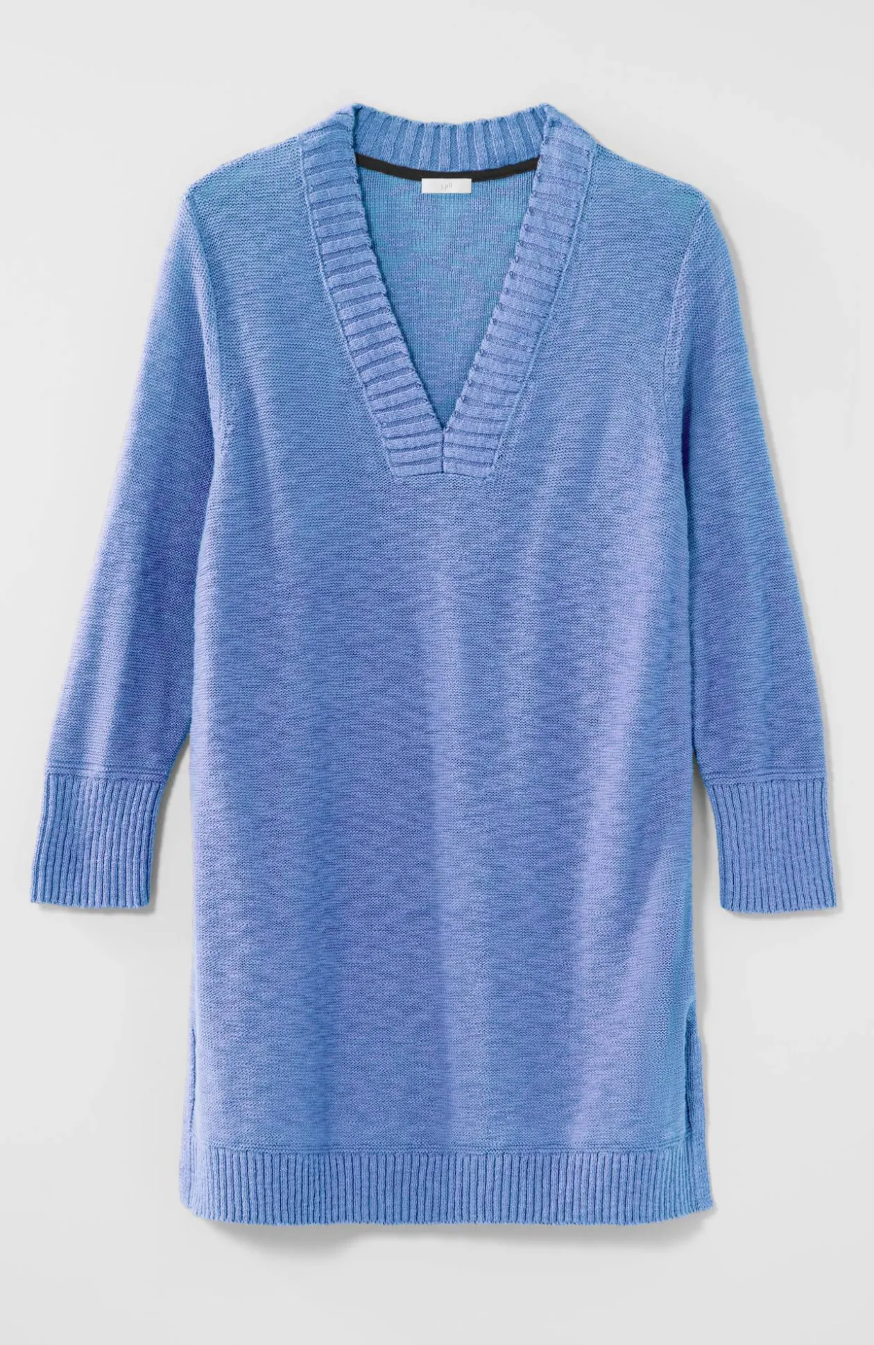Slub Rib-Trimmed Sweater Tunic