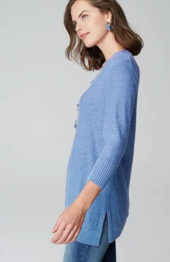 Slub Rib-Trimmed Sweater Tunic