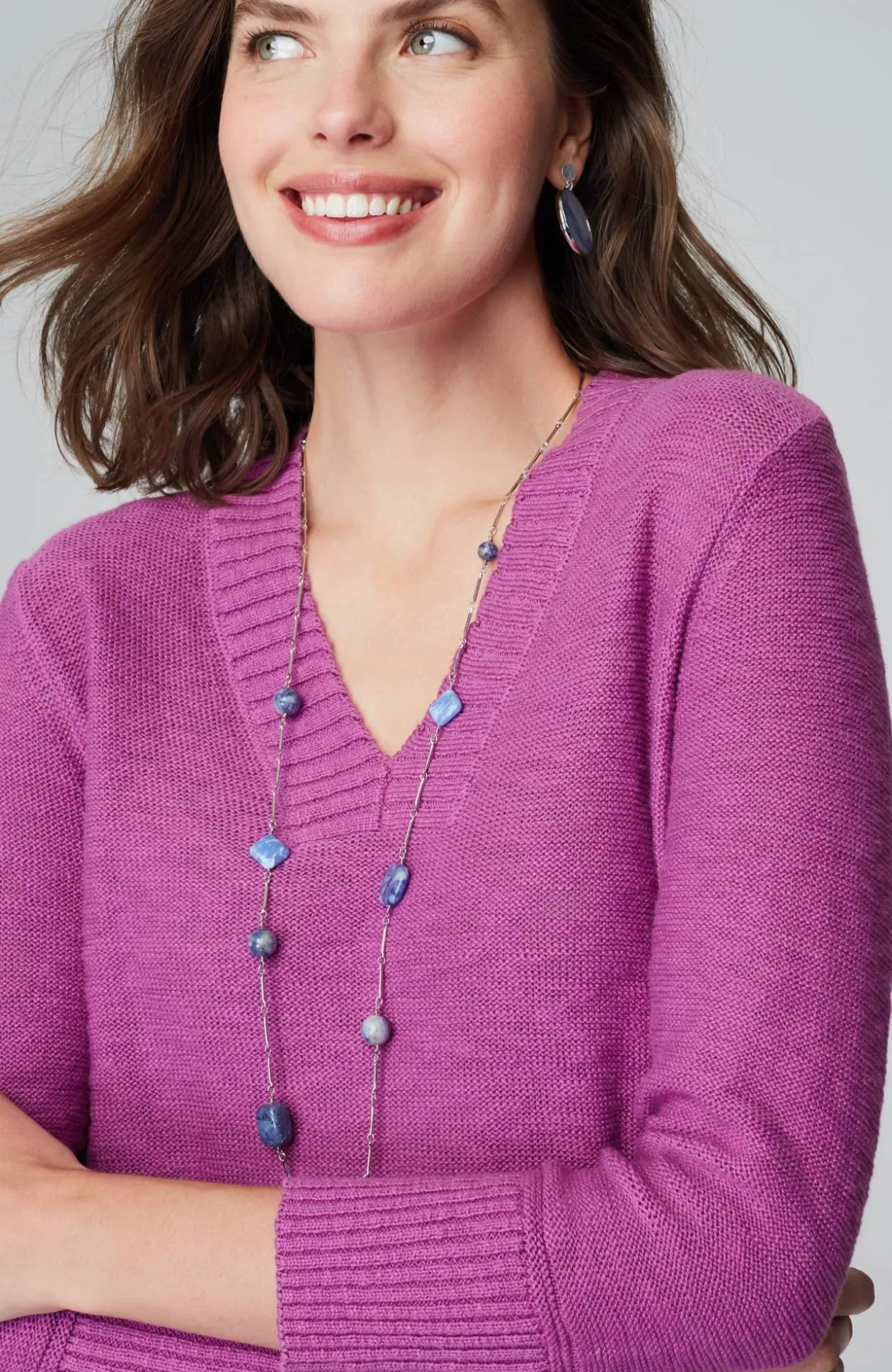 Slub Rib-Trimmed Sweater Tunic