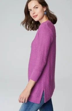 Slub Rib-Trimmed Sweater Tunic